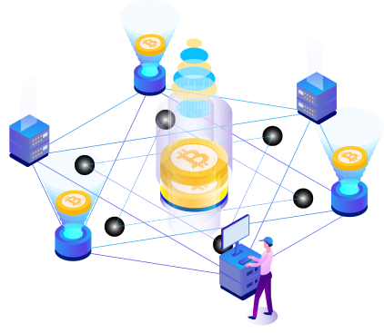 Person interacting with cryptocurrency interface